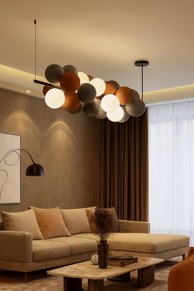 Modern Linear Glass Bubble Hanging Light
